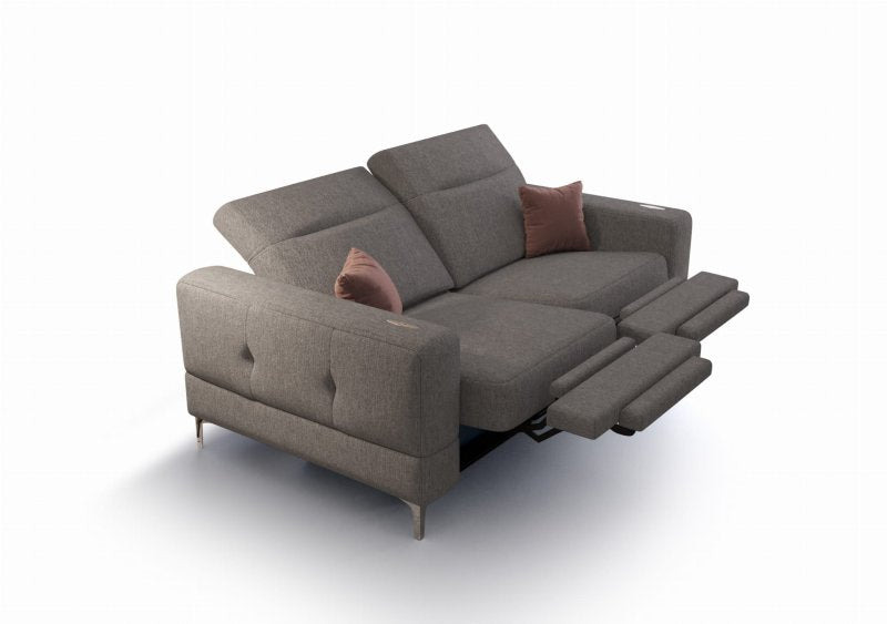 Malibu Relax II 2-Sitzer mit elektrischer Relaxfunktion und verstellbaren Kopfstützen, Stoff Gemma 85