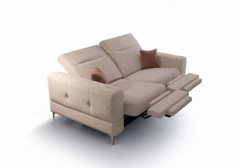 Malibu Relax II 2-Sitzer mit elektrischer Relaxfunktion und verstellbaren Kopfstützen, Stoff Gemma 04