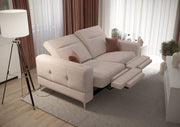 Malibu Relax II 2-Sitzer mit elektrischer Relaxfunktion und verstellbaren Kopfstützen, Stoff Gemma 04