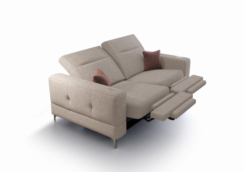 Malibu Relax II 2-Sitzer mit elektrischer Relaxfunktion und verstellbaren Kopfstützen, Stoff Gemma 80