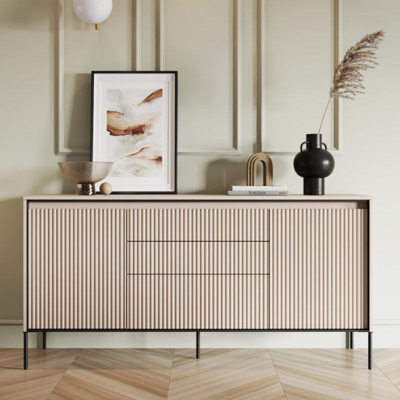 Beige Kommode Trend TR-01 im hellen Wohnstil – schlicht, elegant und praktisch zugleich