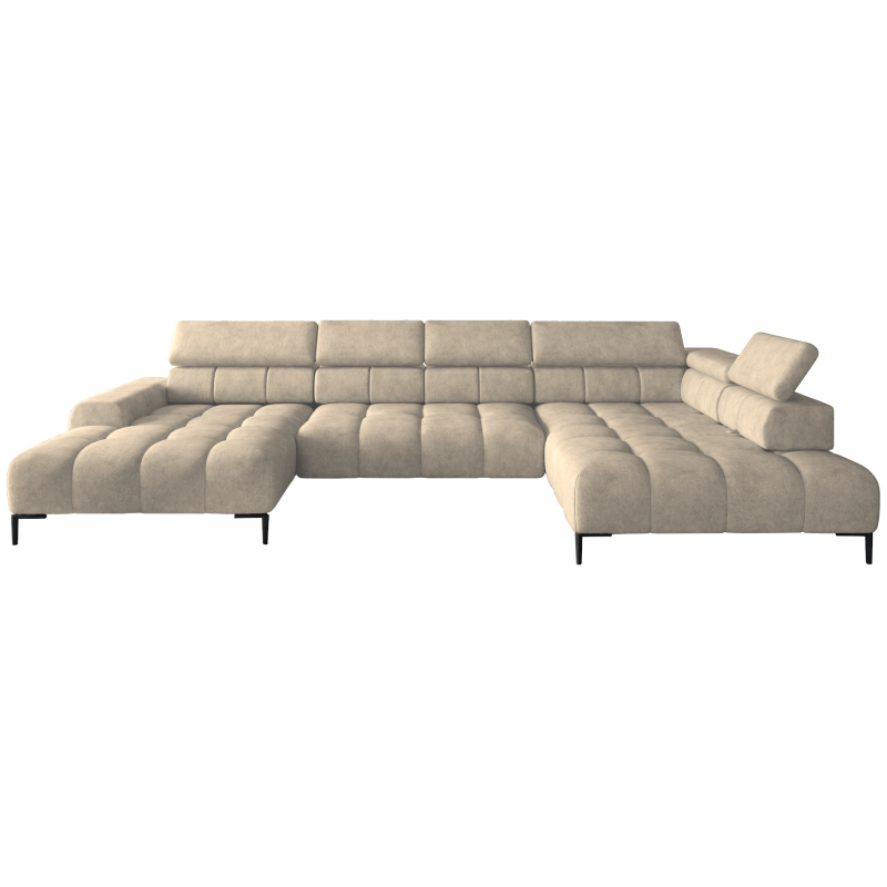 Ecksofa PLAZA XL mit Relaxfunktion und Sitztiefenverstellung Elektrisch Sofa beige