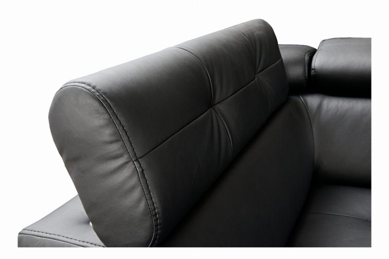 Ecksofa MARGO I Ledersofa verstellbare Kopfstütze
