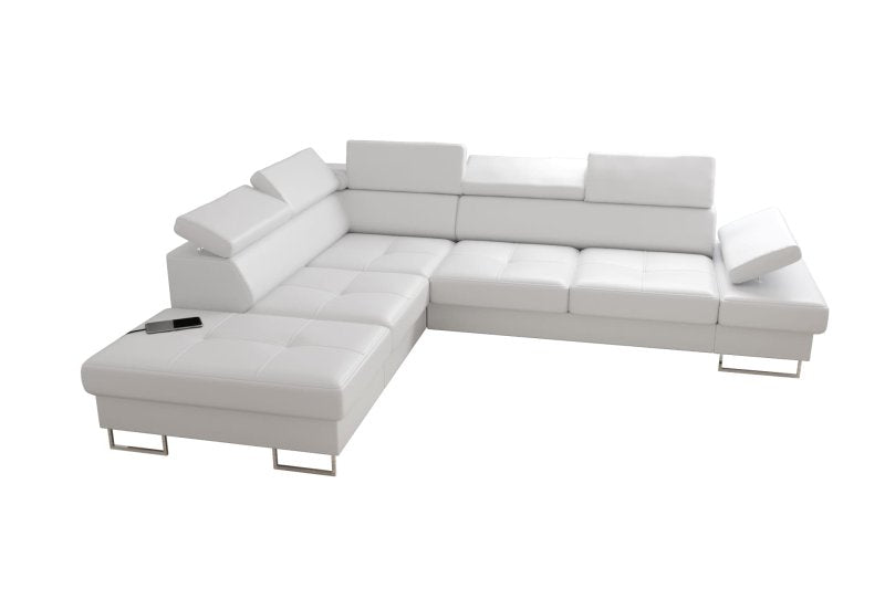 Ecksofa GALAXY Ledersofa Weiß