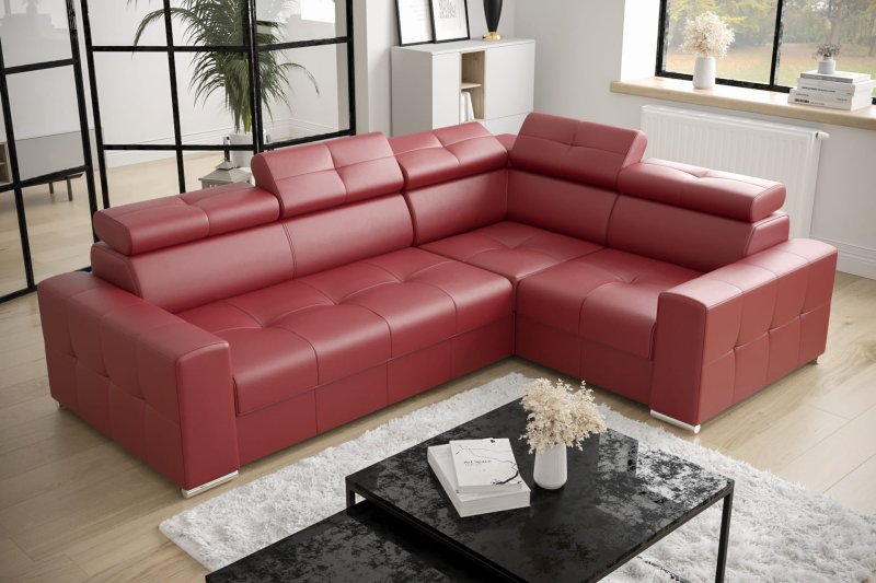 Ecksofa MARGO II Ledersofa Rot
