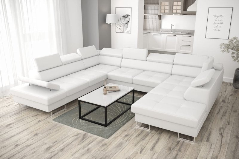 Ecksofa Leder GALAXY MAX I Weiß