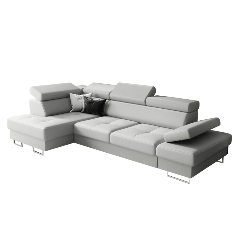 Ecksofa GALAXY MINI Ledersofa 170x280 cm Schlaffunktion Bettkasten einstellbar, Hellgrau U-24.png