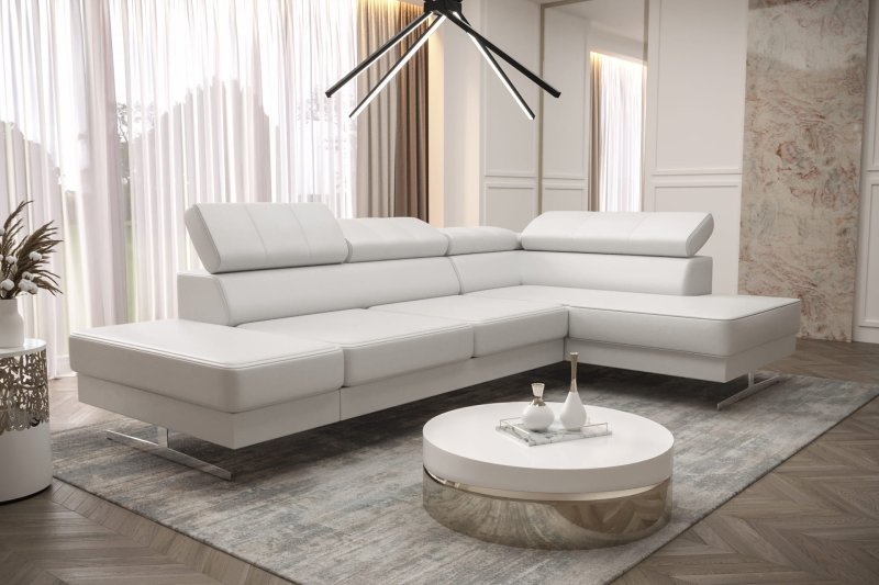 Ecksofa EMPORIO MINI Ledersofa Weiß