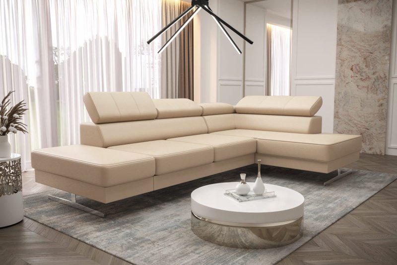 Ecksofa EMPORIO MINI Ledersofa Beige