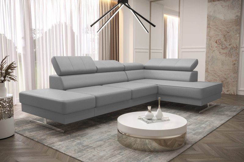 Ecksofa EMPORIO MINI Ledersofa Grau