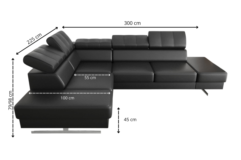 EMPORIO Ledersofa 225×300 cm