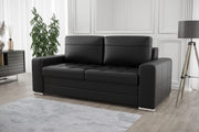 Ledersofa VERONA III Leder Couch mit Schlaffunktion 190 cm - Schwarz