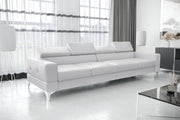 Ledersofa TOSCANIA IV Leder Couch verstellbare Kopfstützen 315 cm - Weiß