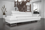 Ledersofa GALAXY III Leder Couch verstellbare Kopfstützen 300 cm - Weiß