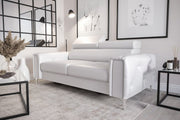 Ledersofa ORION II Leder Couch verstellbare Kopfstützen 185 cm - Weiß