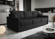 Ledersofa AVANTI DL Leder Couch mit Schlaffunktion 230 cm - Schwarz