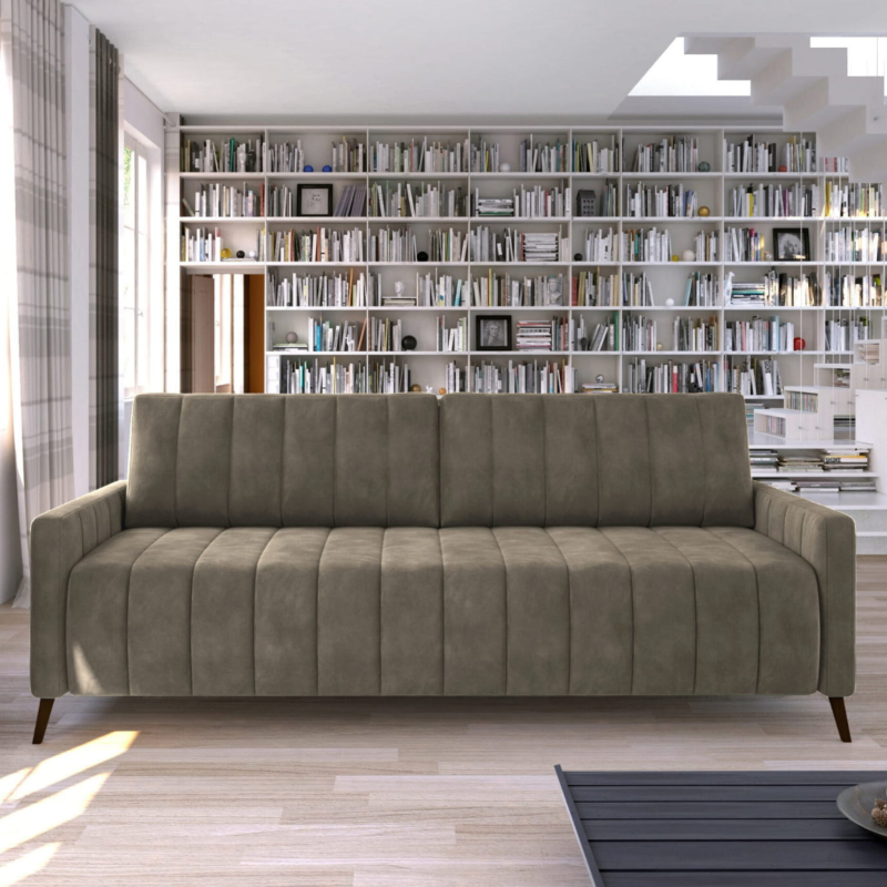 Sofa MOLLY mit Schlaffunktion &amp; Bettkasten – Komfortable Schlafcouch 226 cm breit – Modernes Sofa fürs Wohnzimmer