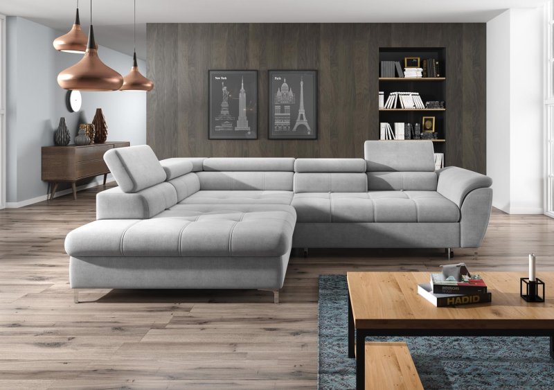 Ecksofa TEMPO mit Relaxfunktion Sitztiefenverstellung Schlafsofa mit Bettkasten