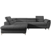 Ecksofa TEMPO – Relaxfunktion, verstellbare Sitztiefe & Schlafsofa mit Bettkasten - Dunkelgrau