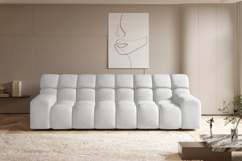 Campile BigSofa WERSAL elektrisch verstellbare Sitztiefe 288 cm - Eden 17 Hellgrau