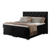 _Boxspringbett COLEEN Hotelbett elektrisch kontinentales Bett - Schwarz
