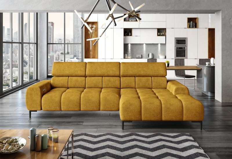 Ecksofa PLAZA MINI mit Relaxfunktion Elektrisch verstellbarer Sitz Sofa