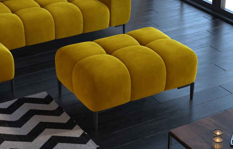 Ecksofa PLAZA MINI mit Relaxfunktion Elektrisch verstellbarer Sitz Sofa Hocker