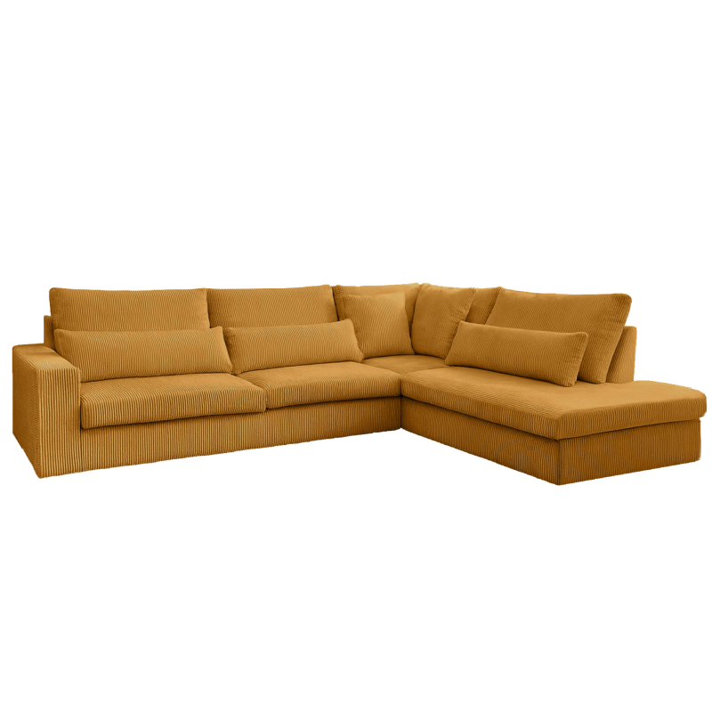 Ecksofa SVEN – modernes Sofa in L-Form 315x245 cm, freistehend, bequem und stilvoll - Senf