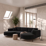 PARMA U HILLS Ecksofa – Komfortables Sofa mit Scala Cordstoff, modernes Design, 299 cm - Schwarz