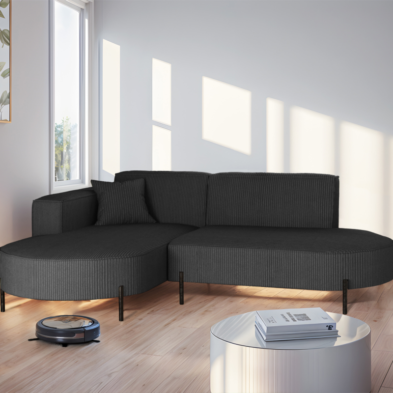 Parma Studio Hills – Ecksofa L-Form, Metallfüße, HR-Schaum & hoher Komfort - Anthracite, Dunkelgrau (Scala 11)
