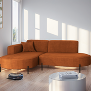 Parma Studio Hills – Ecksofa L-Form, Metallfüße, HR-Schaum & hoher Komfort - Ziegel (Noel 12)