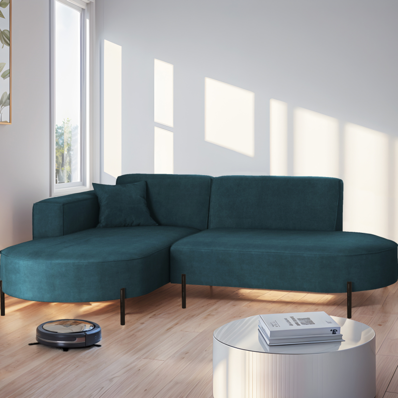 Parma Studio Hills – Ecksofa L-Form, Metallfüße, HR-Schaum & hoher Komfort - Dunkelblau (Noel 16)