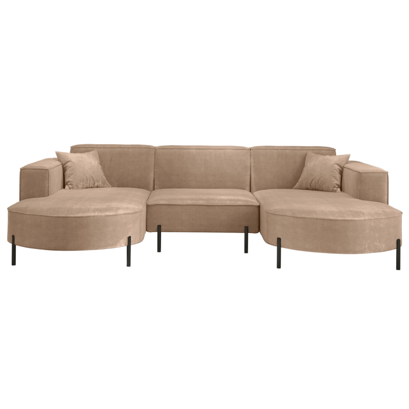 PARMA U HILLS Ecksofa – Sofa mit Stoff Noel, modernes Design, 299 cm - Beige (Noel 17)