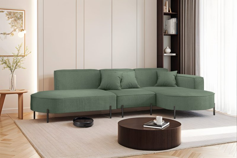 Parma Hills L – elegantes Ecksofa in L-Form mit hohen Beinen