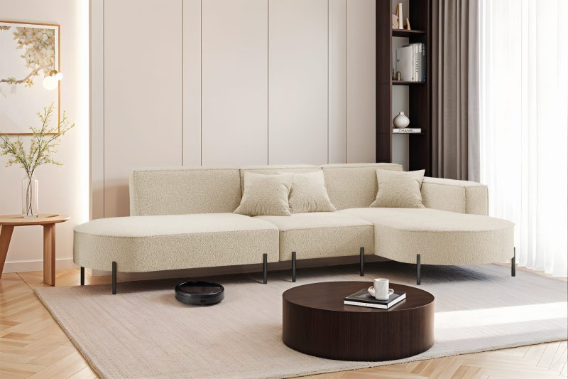 Parma Hills L – elegantes Ecksofa in L-Form mit hohen Beinen