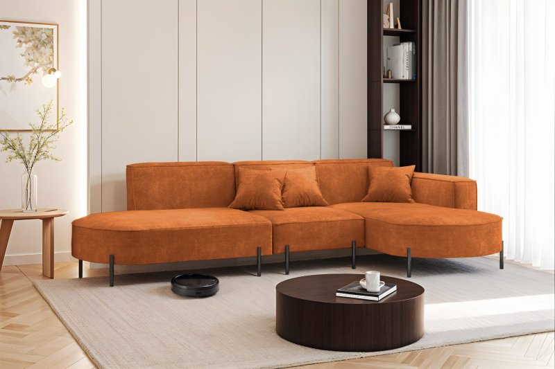 Parma Hills L – elegantes Ecksofa in L-Form mit hohen Beinen