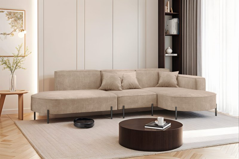 Parma Hills L – elegantes Ecksofa in L-Form mit hohen Beinen