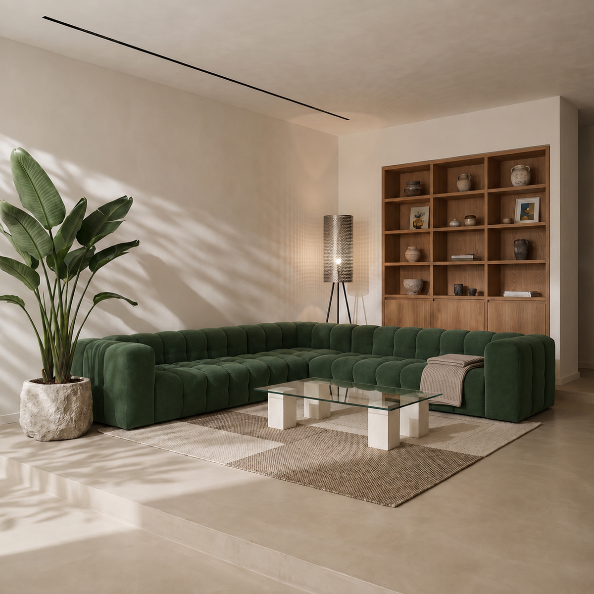 Ecksofa BALOO CORNER 330x330 cm – Komfort mit HR-Schaum und Wellenfedern - Grün (Tiffany 38)