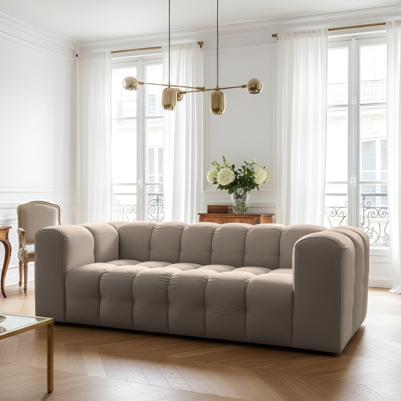 BALOO 3-Sitzer Sofa, Modernes Design & luxuriöser Komfort für dein Wohnzimmer - Taupe (Tiffany 29)