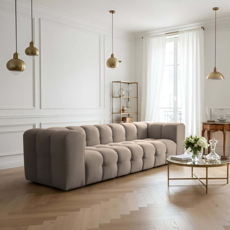BALOO 4-Sitzer Sofa, Modernes Design & luxuriöser Komfort für dein Wohnzimmer - Taupe (Tiffany 29)