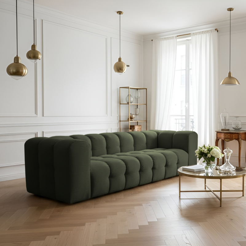 BALOO 4-Sitzer Sofa, Modernes Design & luxuriöser Komfort für dein Wohnzimmer - Grün (Tiffany 38)
