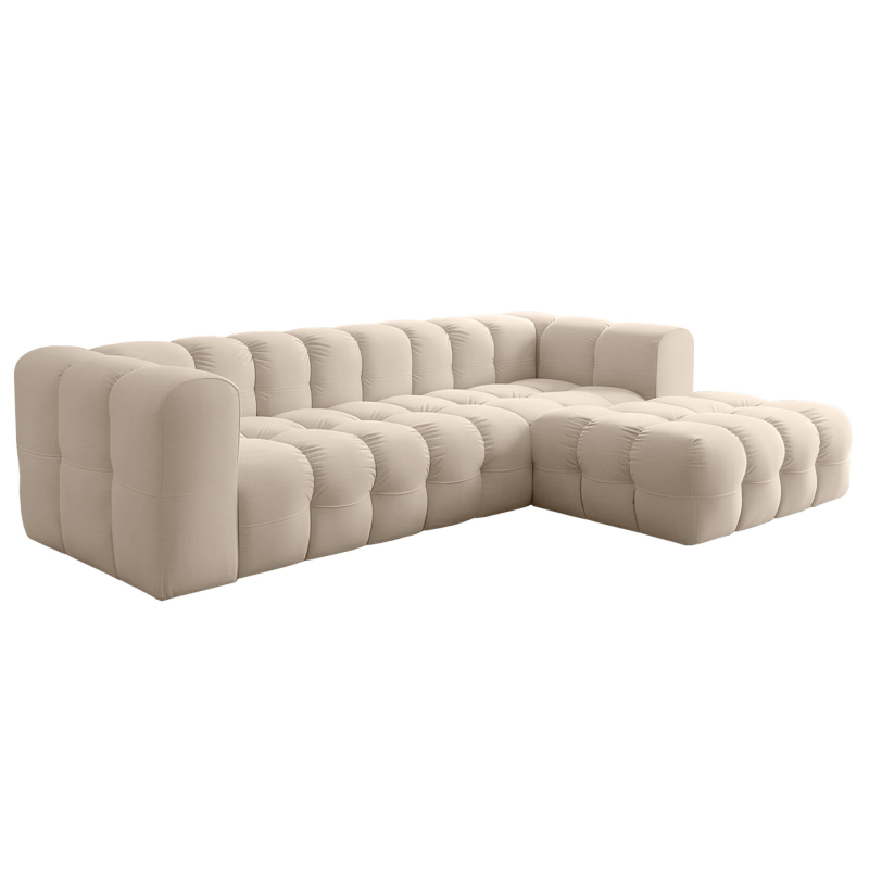 BALOO L Ecksofa – modernes Design & Komfort mit hochwertiger HR-Schaumstoff-Polsterung - Beige (Tiffany 02)