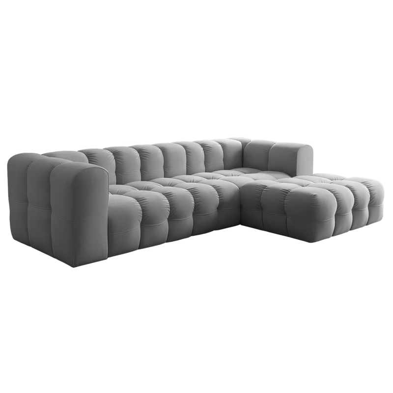 BALOO L Ecksofa – modernes Design & Komfort mit hochwertiger HR-Schaumstoff-Polsterung - Grau (Tiffany 16)