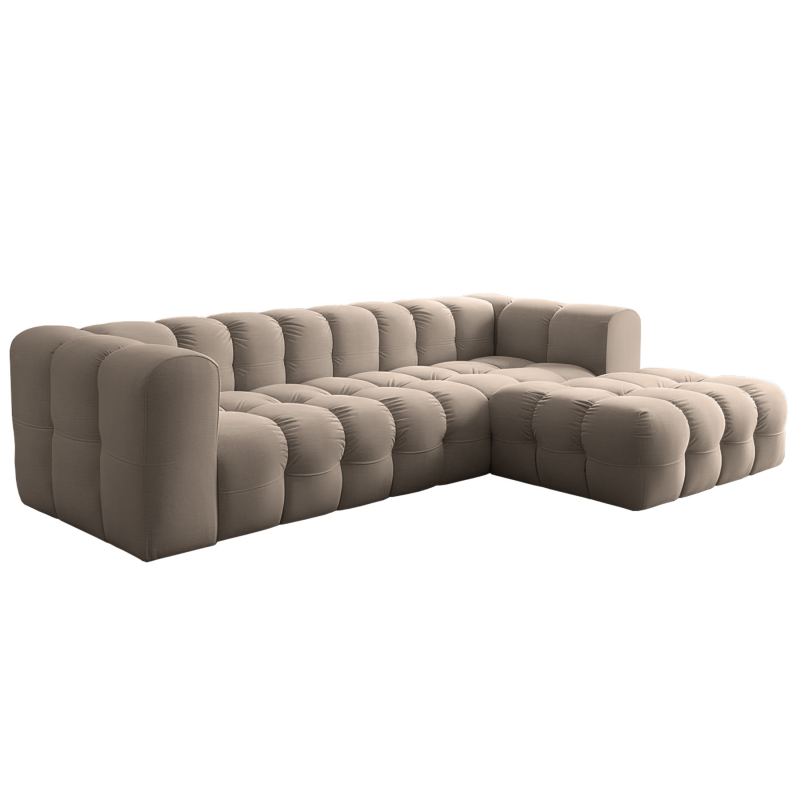 BALOO L Ecksofa – modernes Design & Komfort mit hochwertiger HR-Schaumstoff-Polsterung - Taupe (Tiffany 29)