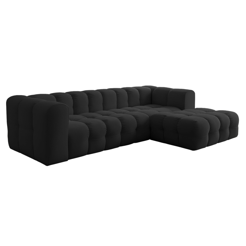BALOO L Ecksofa – modernes Design & Komfort mit hochwertiger HR-Schaumstoff-Polsterung - Schwarz (Tiffany 20)