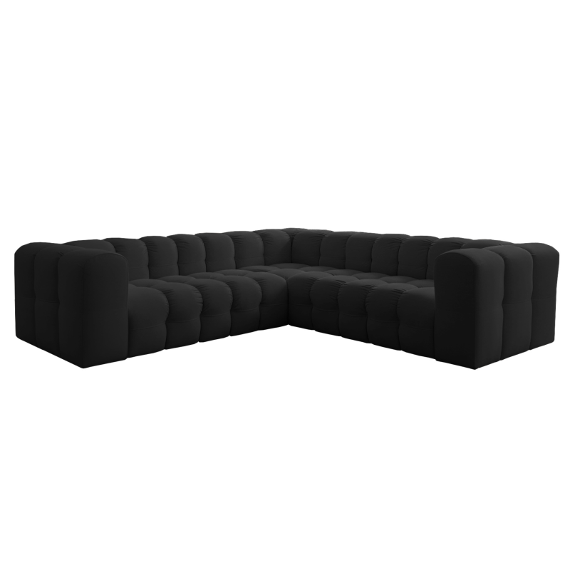 BALOO Corner Ecksofa 270x270 cm – modernes Design & Komfort mit hochwertiger HR-Schaumstoff-Polsterung - Schwarz (Tiffany 20)