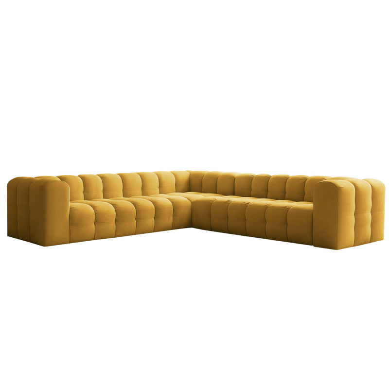 Ecksofa BALOO CORNER 300x300 cm – Komfort mit HR-Schaum und Wellenfedern - Senf (Tiffany 08)