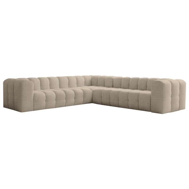 Ecksofa BALOO CORNER 300x300 cm – Komfort mit HR-Schaum und Wellenfedern - Beige, Stoff Moly 11