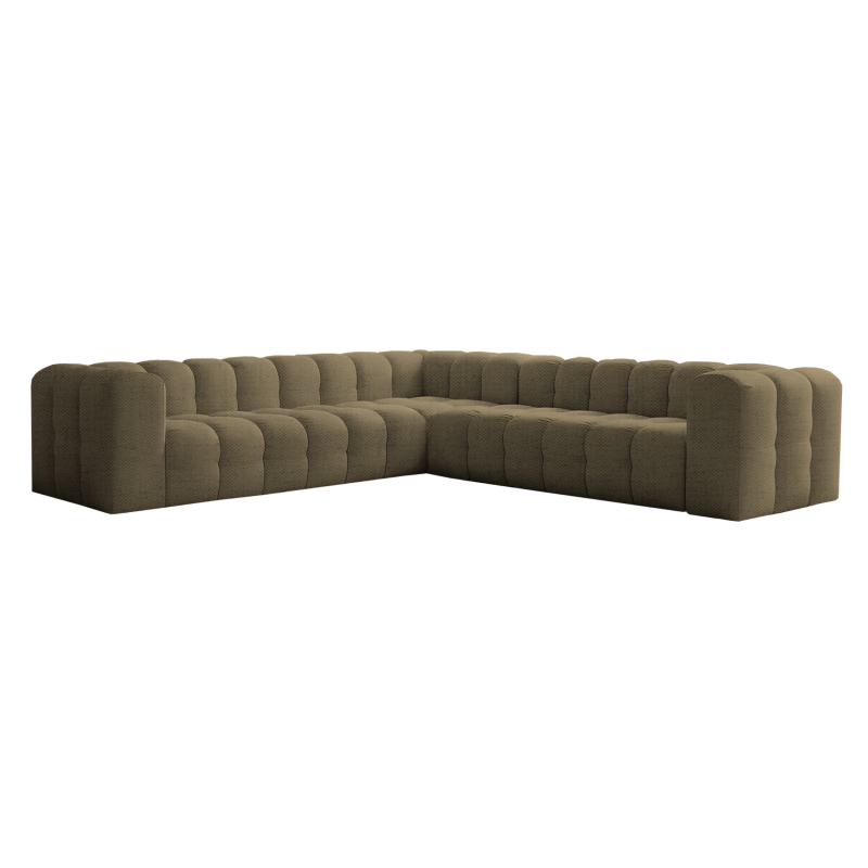 Ecksofa BALOO CORNER 300x300 cm – Komfort mit HR-Schaum und Wellenfedern - Grün, Stoff Moly 38