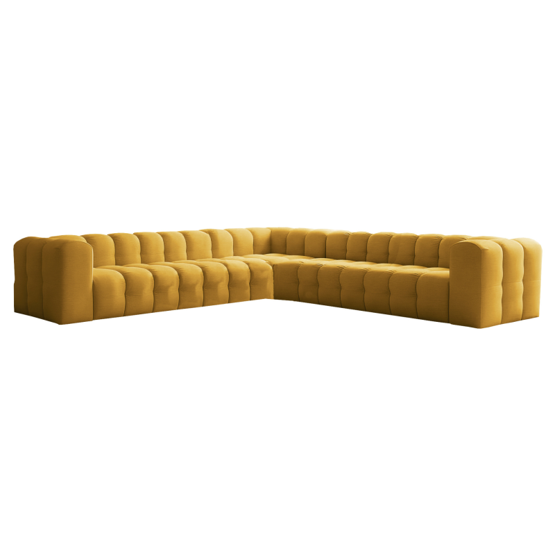 Ecksofa BALOO CORNER 330x330 cm – Komfort mit HR-Schaum und Wellenfedern - Senf (Tiffany 08)